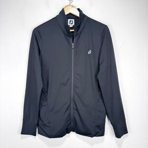 FootJoy Full Zip Panel Pocket Mid-Layer Jacket Women Medium‎ Black Wicking Golf
